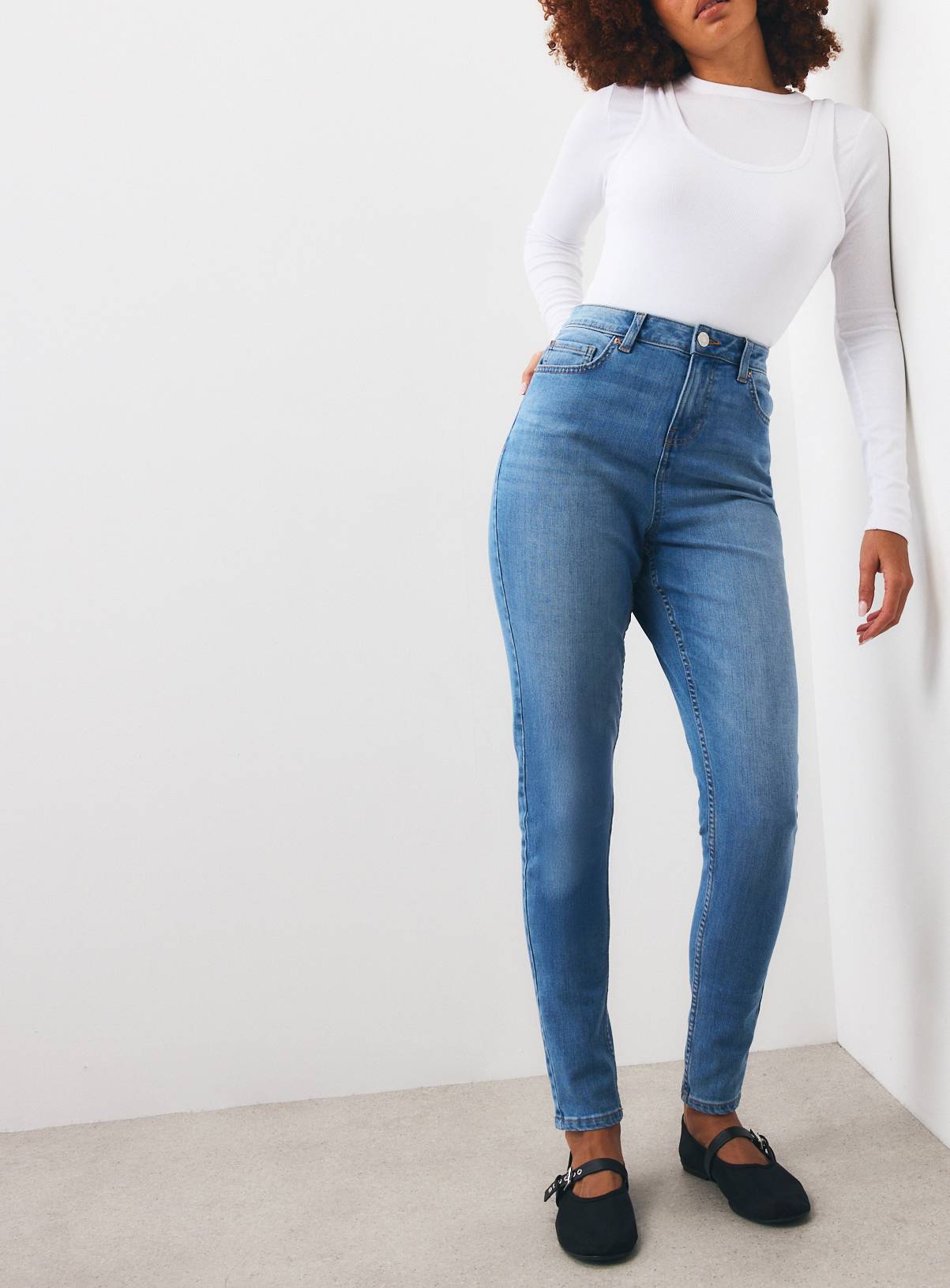 Blue Mid Denim Skinny Jeans 20L - Image 3